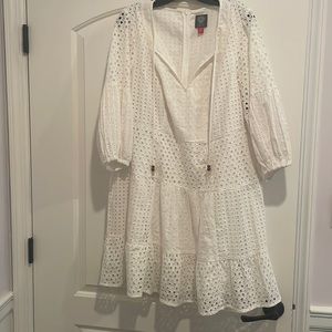 Vince Camuto cotton eyelet dress size 14W
